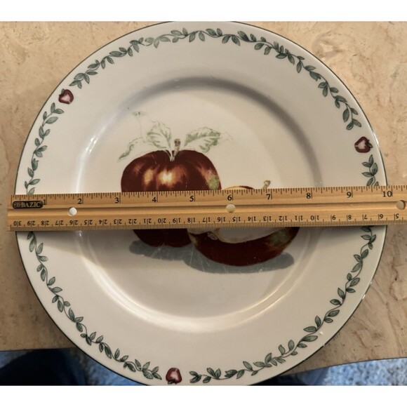 Totally Today Dinner Plates 10" Country Apple Design Set of 4 Vintage - Picture 2 of 5